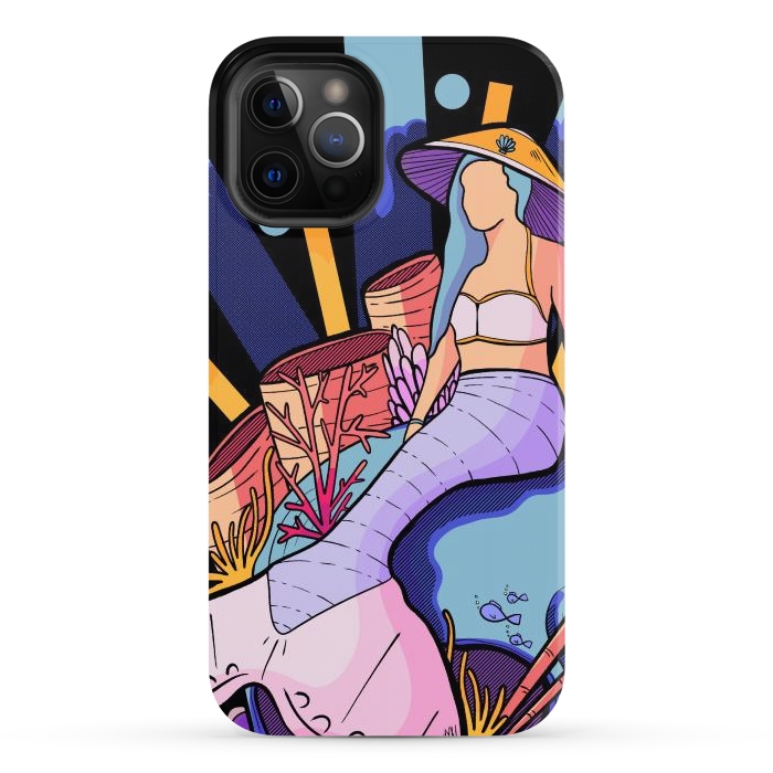 iPhone 12 Pro Max StrongFit The skull and the mermaid by Steve Wade (Swade)