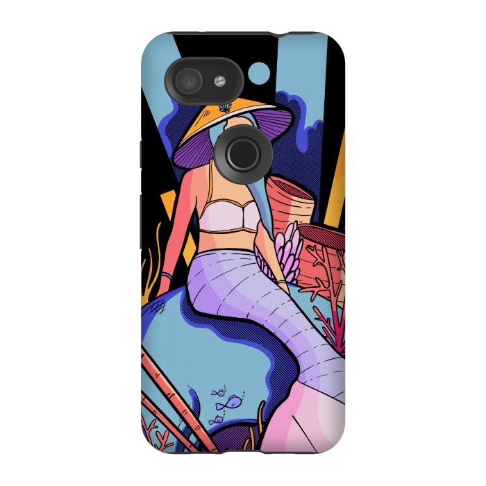 Pixel 3A StrongFit The skull and the mermaid by Steve Wade (Swade)