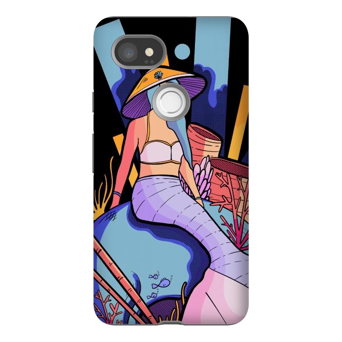 Pixel 2XL StrongFit The skull and the mermaid by Steve Wade (Swade)