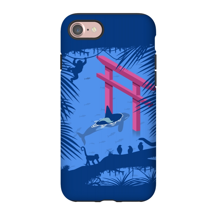 iPhone 7 StrongFit Whale under Japanese Torii by Alberto