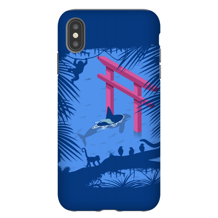 iPhone Xs Max StrongFit Whale under Japanese Torii by Alberto