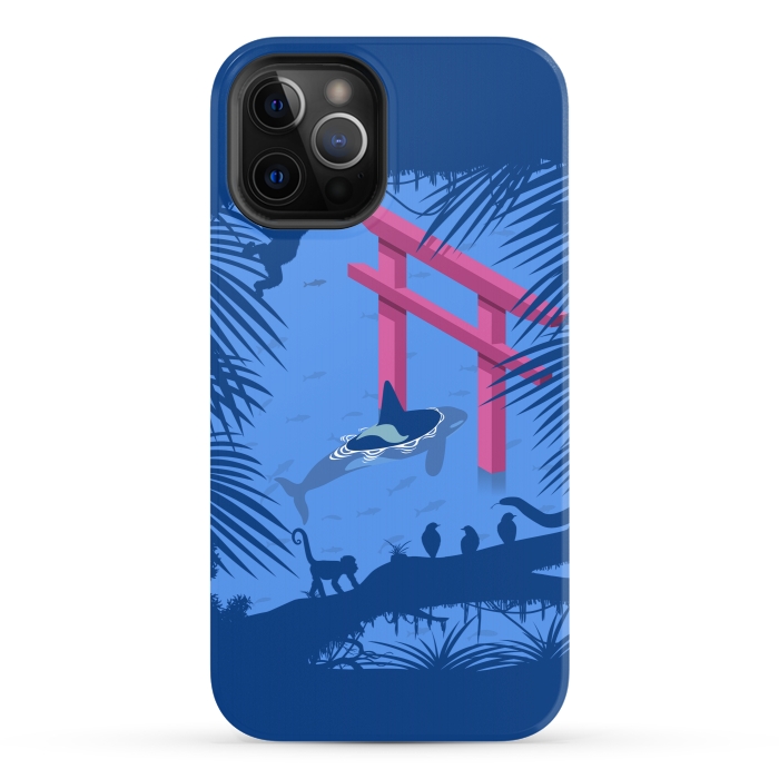 iPhone 12 Pro StrongFit Whale under Japanese Torii by Alberto