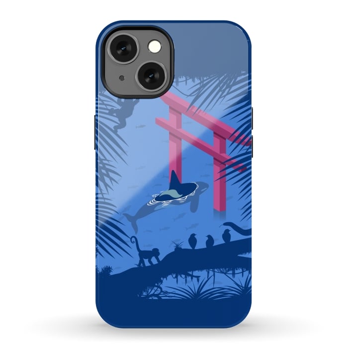 iPhone 13 StrongFit Whale under Japanese Torii by Alberto