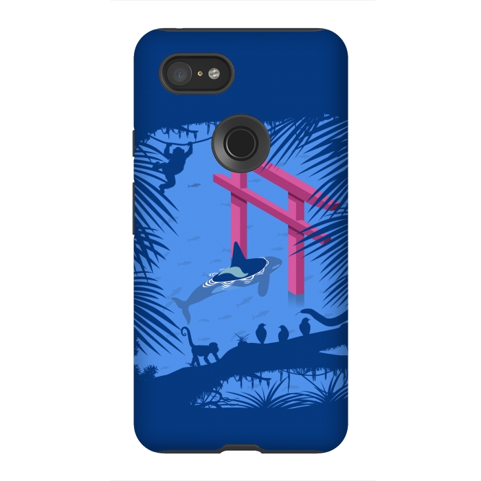 Pixel 3XL StrongFit Whale under Japanese Torii by Alberto