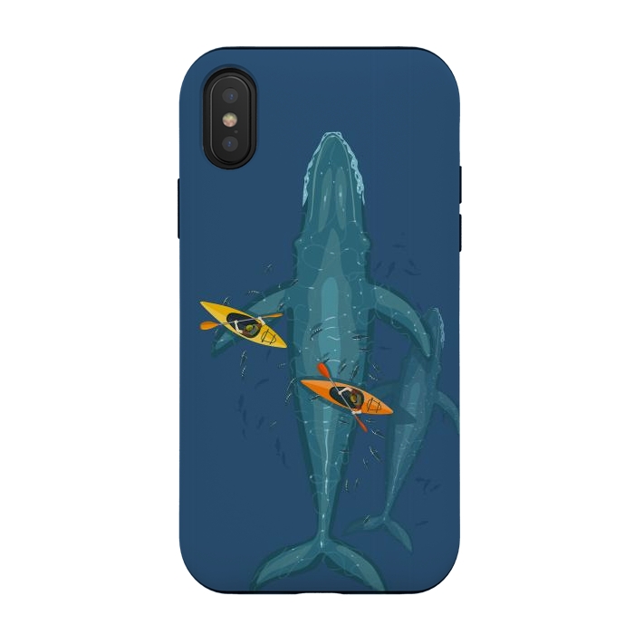 iPhone Xs / X StrongFit Canoes on whale family by Alberto
