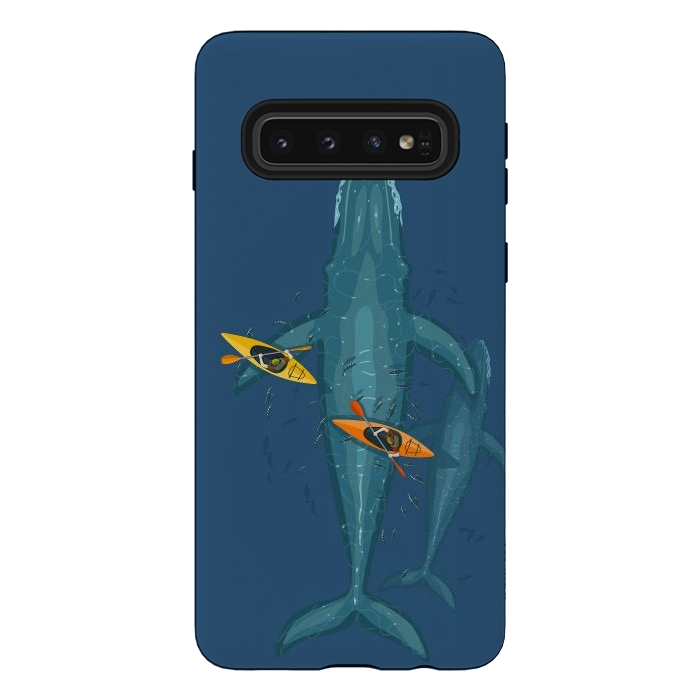 Galaxy S10 StrongFit Canoes on whale family by Alberto