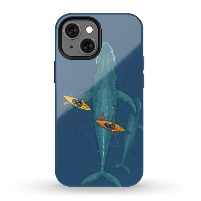 iPhone 12 mini StrongFit Canoes on whale family by Alberto