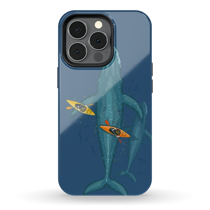 iPhone 13 pro StrongFit Canoes on whale family by Alberto