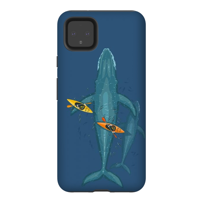 Pixel 4XL StrongFit Canoes on whale family by Alberto