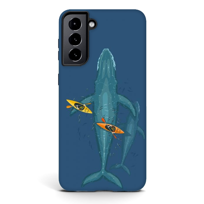 Galaxy S21 StrongFit Canoes on whale family by Alberto