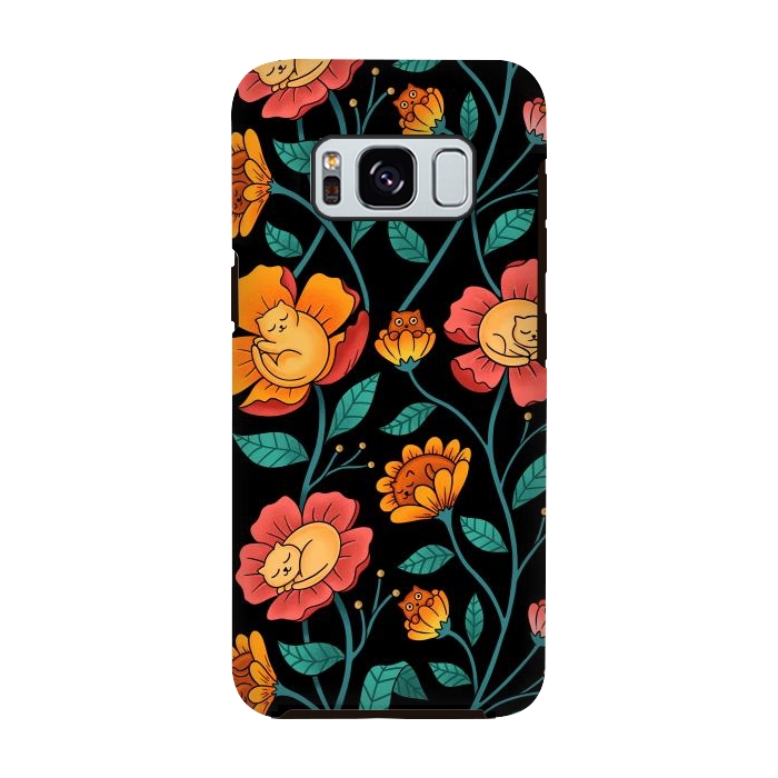 Galaxy S8 StrongFit Cats and Flowers by Coffee Man