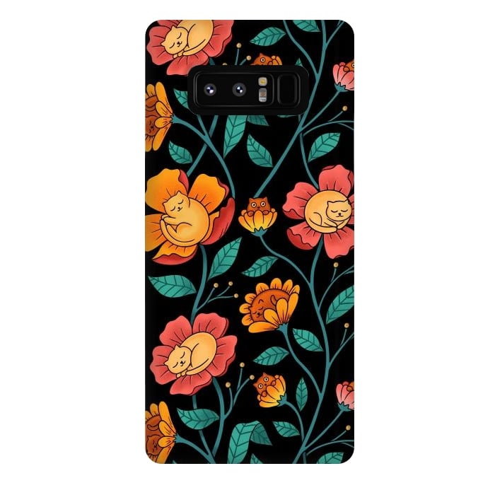 Galaxy Note 8 StrongFit Cats and Flowers by Coffee Man