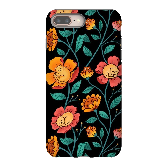 iPhone 8 plus StrongFit Cats and Flowers by Coffee Man