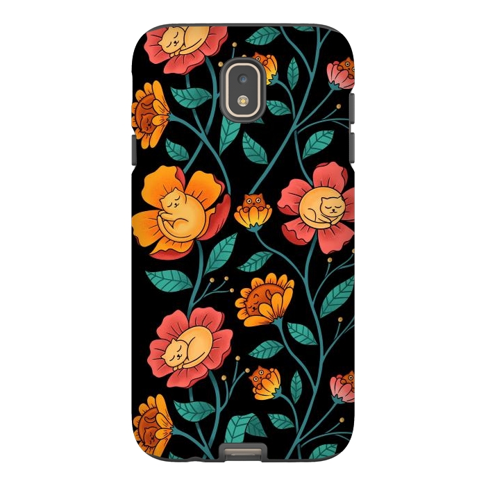 Galaxy J7 StrongFit Cats and Flowers by Coffee Man