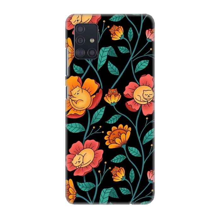 Galaxy A51 SlimFit Cats and Flowers por Coffee Man
