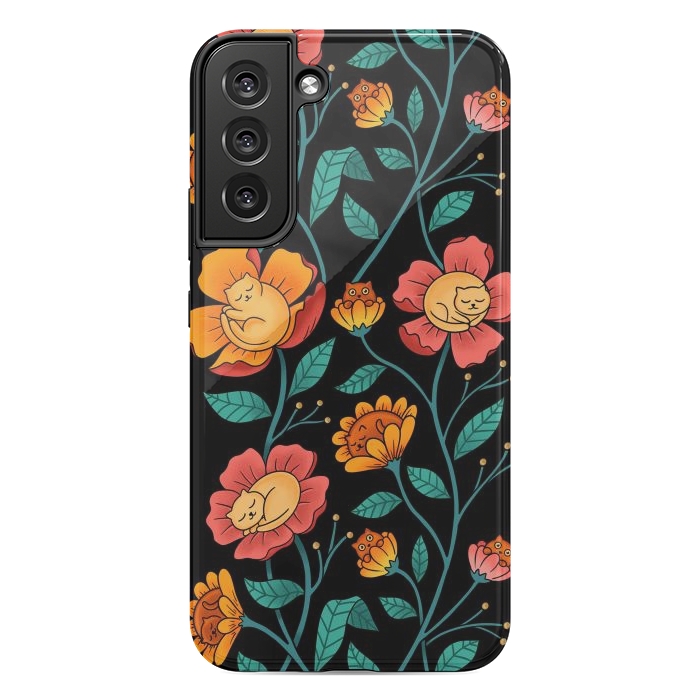 Galaxy S22 plus StrongFit Cats and Flowers by Coffee Man