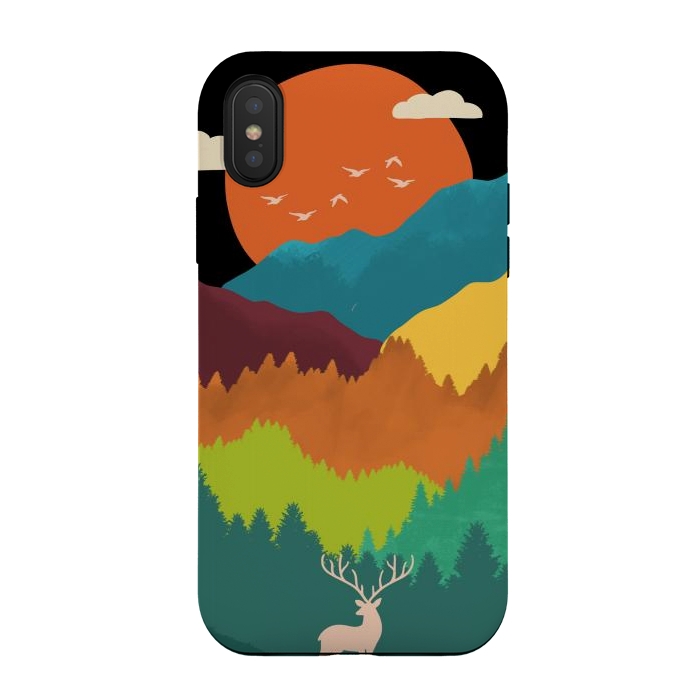 iPhone Xs / X StrongFit Mountains Layers by Coffee Man