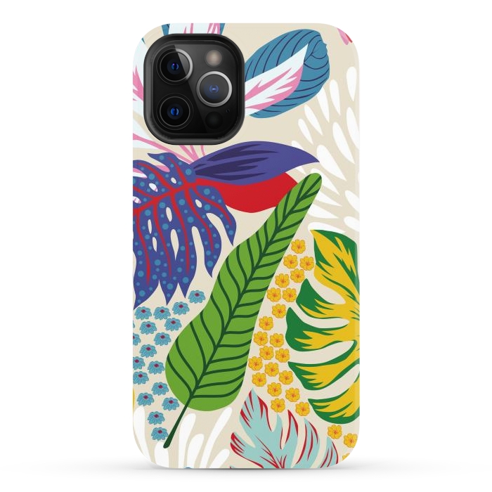 iPhone 12 Pro Max StrongFit Abstract Color Tropical Leaves by ArtsCase