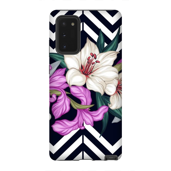 Galaxy Note 20 StrongFit Beautiful Floral with Geometric Background by ArtsCase