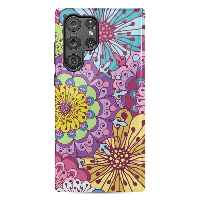 Galaxy S22 Ultra StrongFit Brightly Colored Flowers by ArtsCase