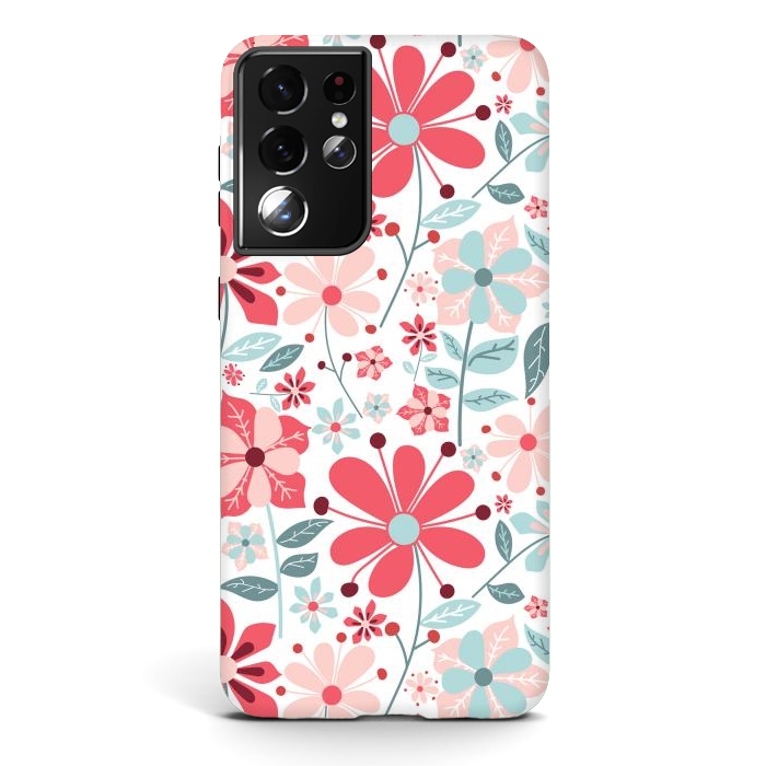Galaxy S21 ultra StrongFit Floral Design 124 by ArtsCase