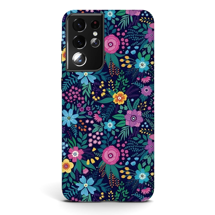 Galaxy S21 ultra StrongFit Floral Design Pattern by ArtsCase