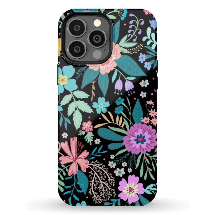iPhone 13 Pro Max StrongFit Amazing Floral Pattern With Bright Colorful Flowers by ArtsCase