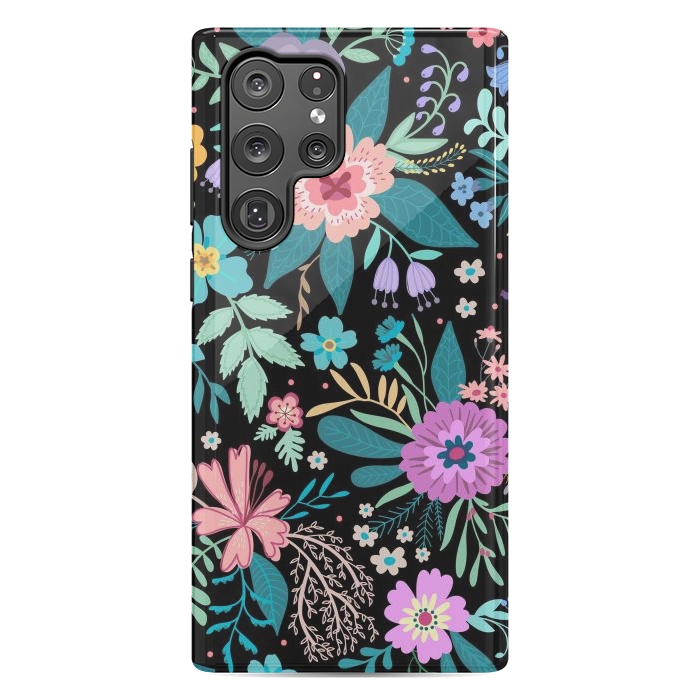 Galaxy S22 Ultra StrongFit Amazing Floral Pattern With Bright Colorful Flowers by ArtsCase