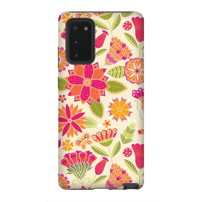 Galaxy Note 20 StrongFit geometric colored flowers by ArtsCase