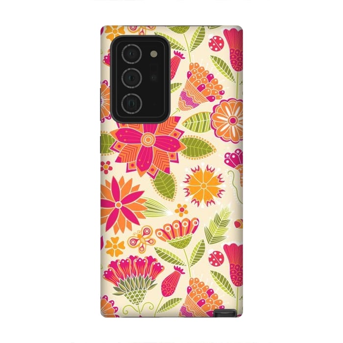 Galaxy Note 20 Ultra StrongFit geometric colored flowers by ArtsCase