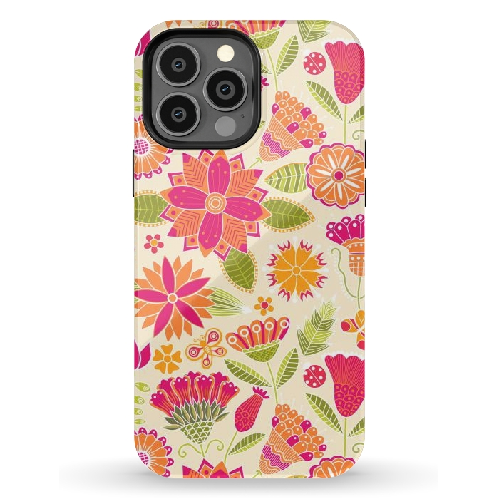 iPhone 13 Pro Max StrongFit geometric colored flowers by ArtsCase