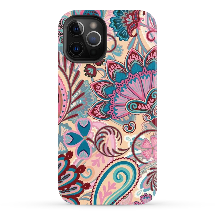 iPhone 12 Pro Max StrongFit Paisley Flowers Design by ArtsCase