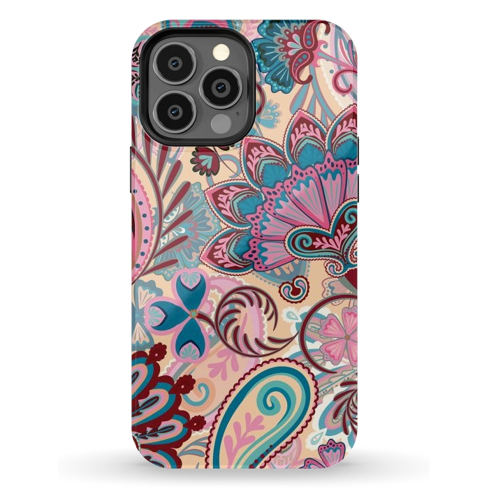 iPhone 13 Pro Max StrongFit Paisley Flowers Design by ArtsCase