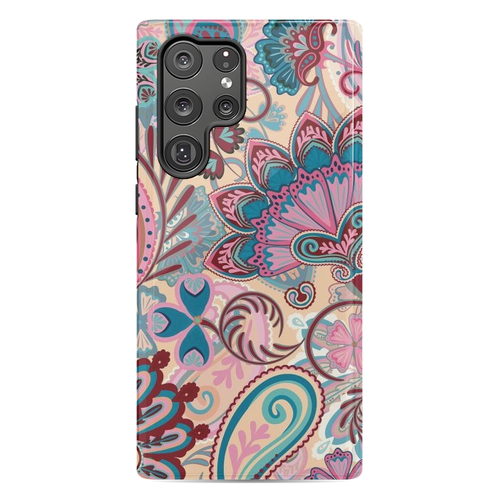 Galaxy S22 Ultra StrongFit Paisley Flowers Design by ArtsCase