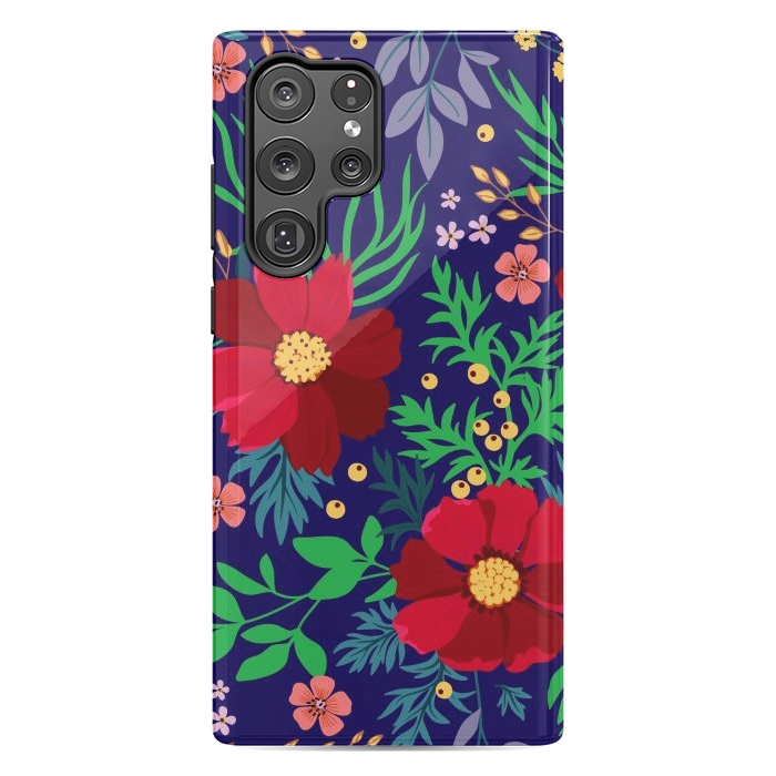 Galaxy S22 Ultra StrongFit Red Flowers In The Ocean by ArtsCase