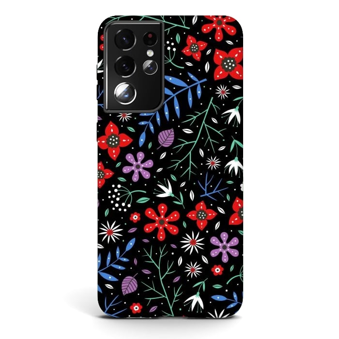Galaxy S21 ultra StrongFit Small Flower Patterns by ArtsCase