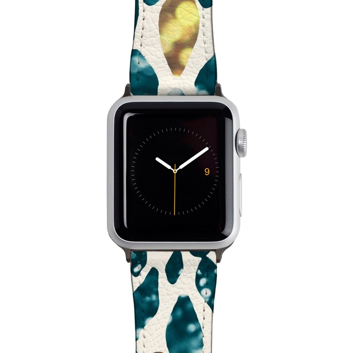 Watch 38mm / 40mm Strap PU leather Glitter Dahlia in Gold, Aqua and Ocean Green by Tangerine-Tane