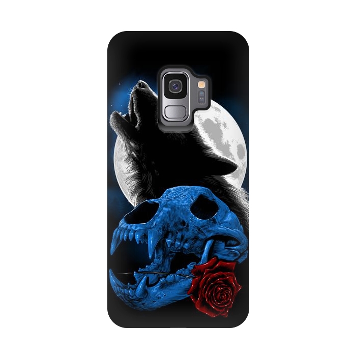 Galaxy S9 StrongFit Wolf howling under the moon by Alberto