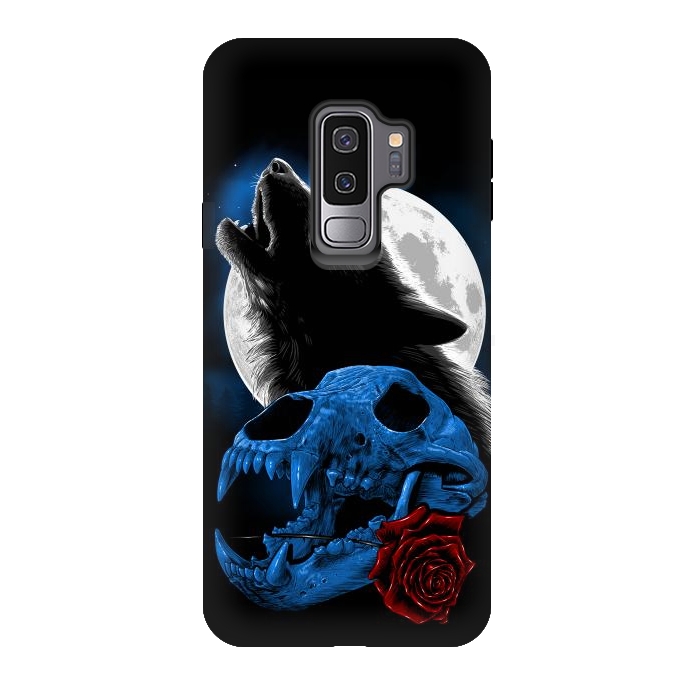 Galaxy S9 plus StrongFit Wolf howling under the moon by Alberto