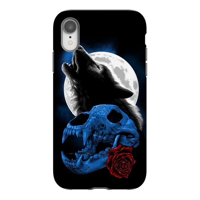 iPhone Xr StrongFit Wolf howling under the moon by Alberto