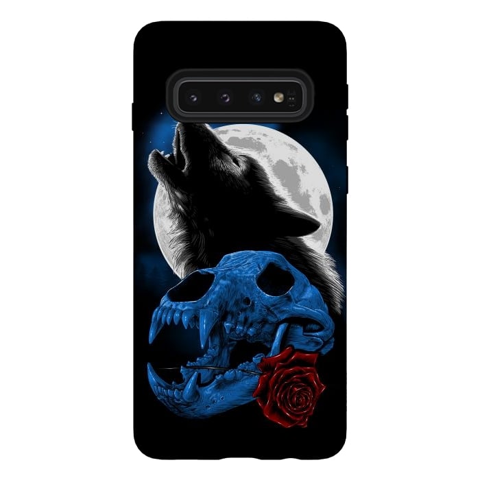Galaxy S10 StrongFit Wolf howling under the moon by Alberto