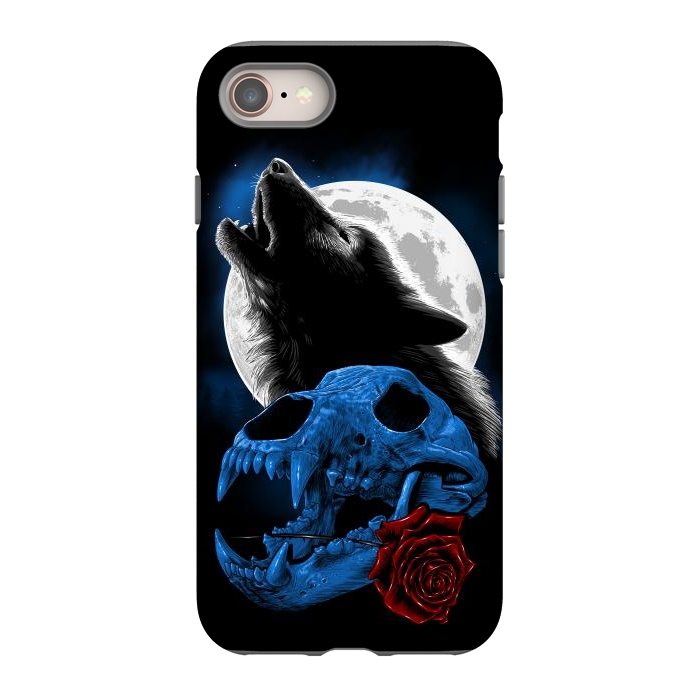 iPhone SE StrongFit Wolf howling under the moon by Alberto