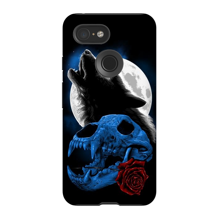 Pixel 3 StrongFit Wolf howling under the moon by Alberto