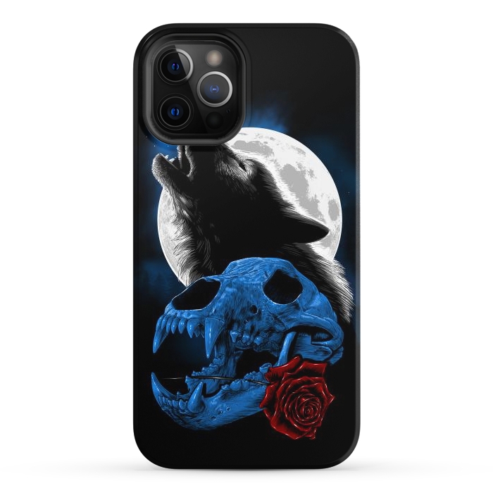 iPhone 12 Pro StrongFit Wolf howling under the moon by Alberto