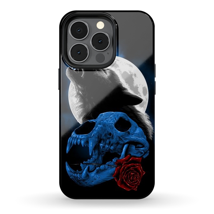 iPhone 13 pro StrongFit Wolf howling under the moon by Alberto