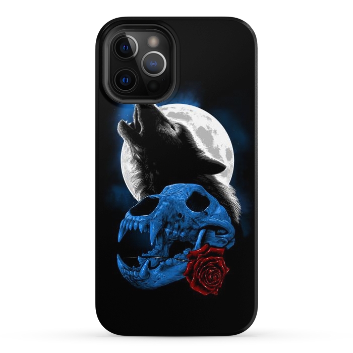 iPhone 12 Pro Max StrongFit Wolf howling under the moon by Alberto