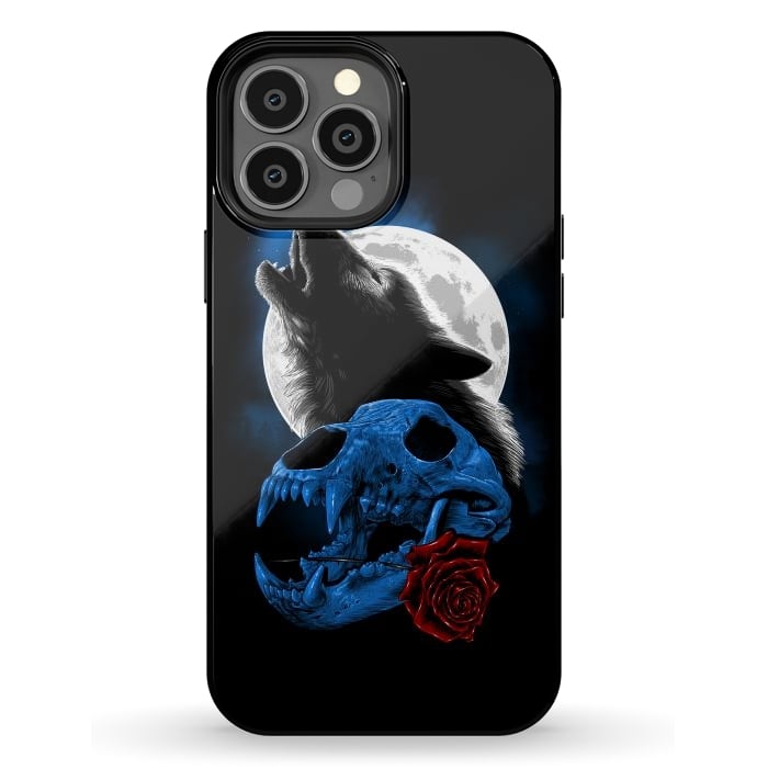 iPhone 13 Pro Max StrongFit Wolf howling under the moon by Alberto
