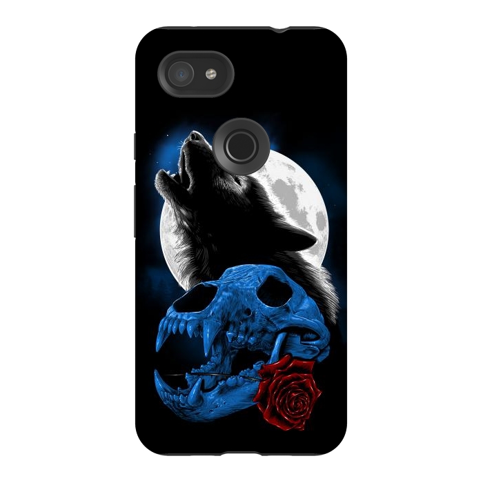 Pixel 3AXL StrongFit Wolf howling under the moon by Alberto