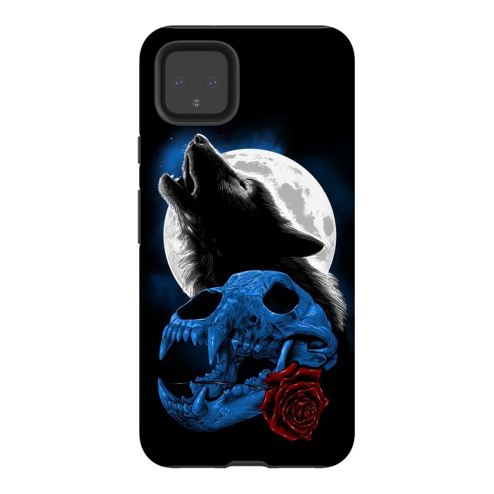 Pixel 4XL StrongFit Wolf howling under the moon by Alberto