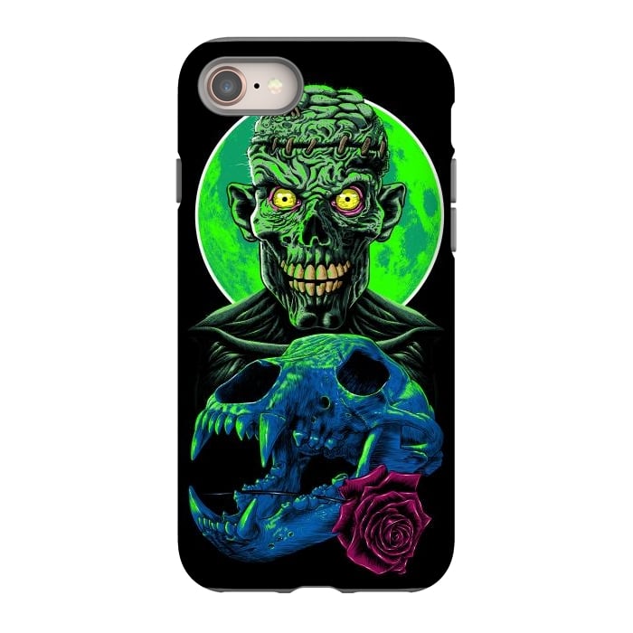iPhone 8 StrongFit Skull and flower zombie by Alberto